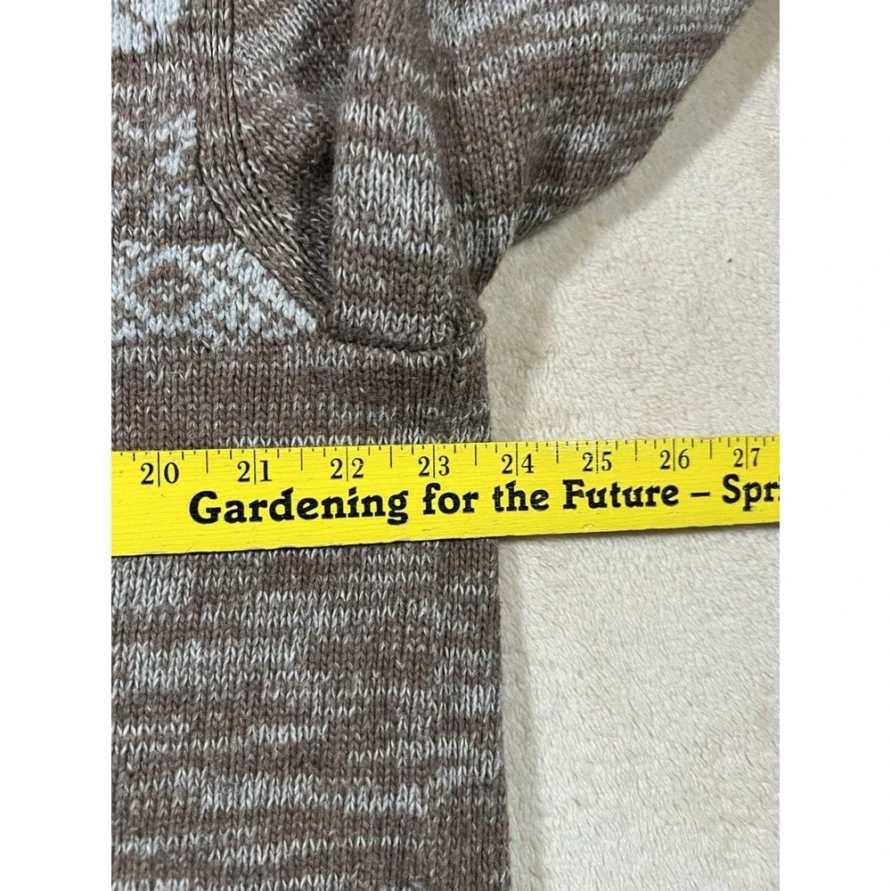 Vintage Banana Republic Cotton Blend Size L Fair Isle Brown Nordic Winter